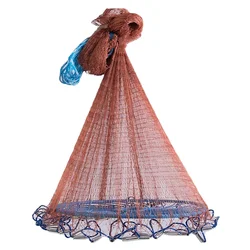 Lawaia Red de pesca con colgante acero línea trenzada anillo azul