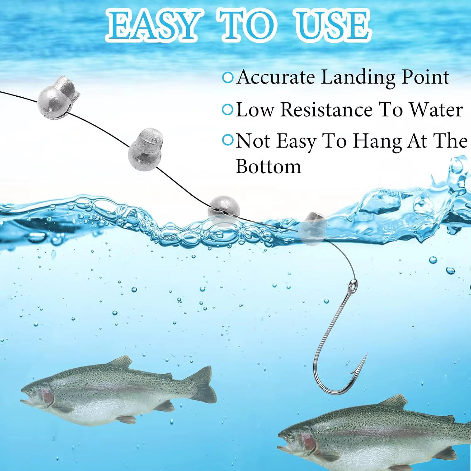 Plomos de pesca tipo huevo desmontables con clip para lubina