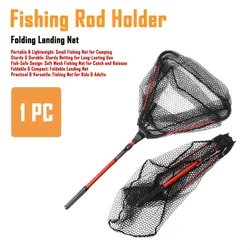 Red de pesca triangular aluminio roja plegable ligera
