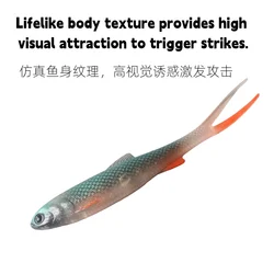 Swolfy Minnow TPR cola de horquilla – señuelo blando para lubina