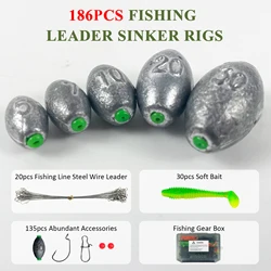 Montaje de plomos de pesca de mar con anzuelos y vinilo