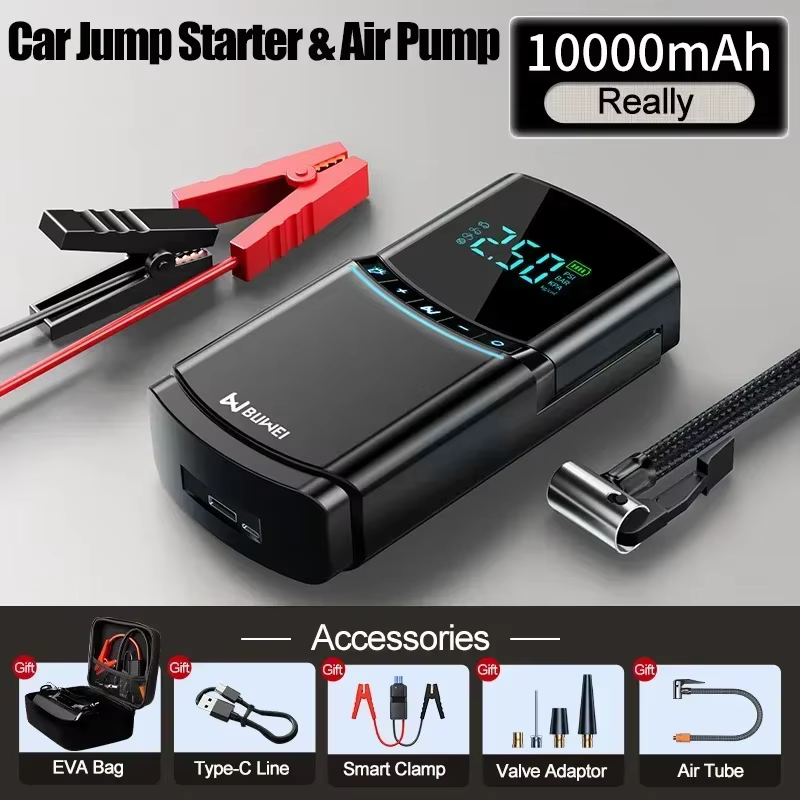 Arrancador Coche BUVAYE 2000A con Compresor 150PSI y Power Bank 10000mAh