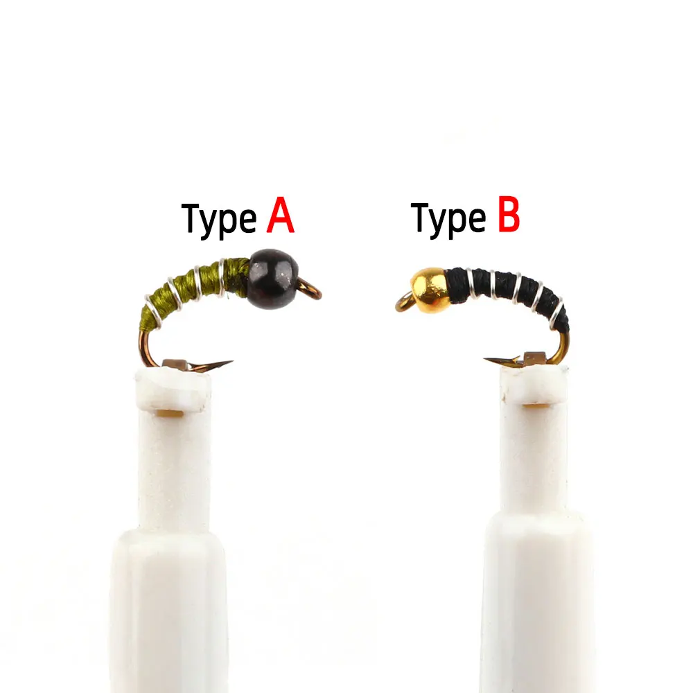 Bimoo Cabeza de cuentas de latón cebra midge ninfa emerger trucha - imagen 4