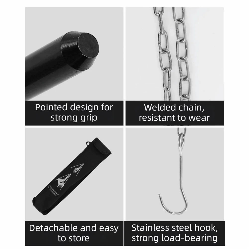 Trípode de fogata portátil ajustable desmontable para olla de cocina, barbacoa - imagen 2
