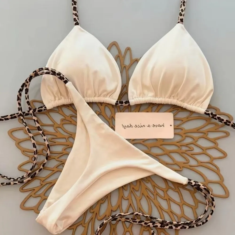 Bikini tanga estampado leopardo sexy de mujer – traje de baño - imagen 3