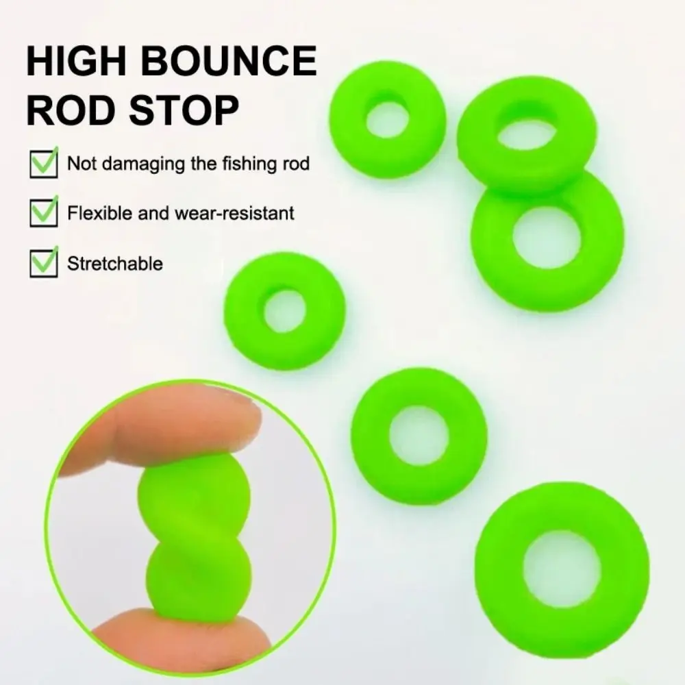 Anillos de silicona antideslizantes para cañas: soporte elástico