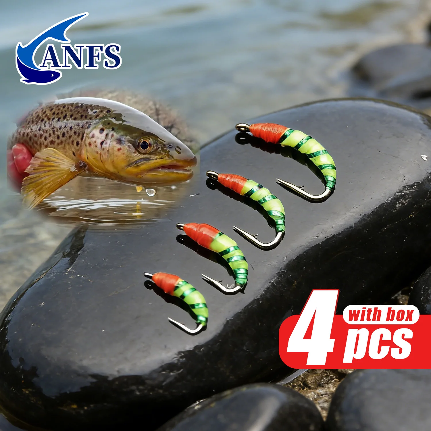 ANFS Moscas ninfa atadas a mano – Perfectas para pesca - imagen 5
