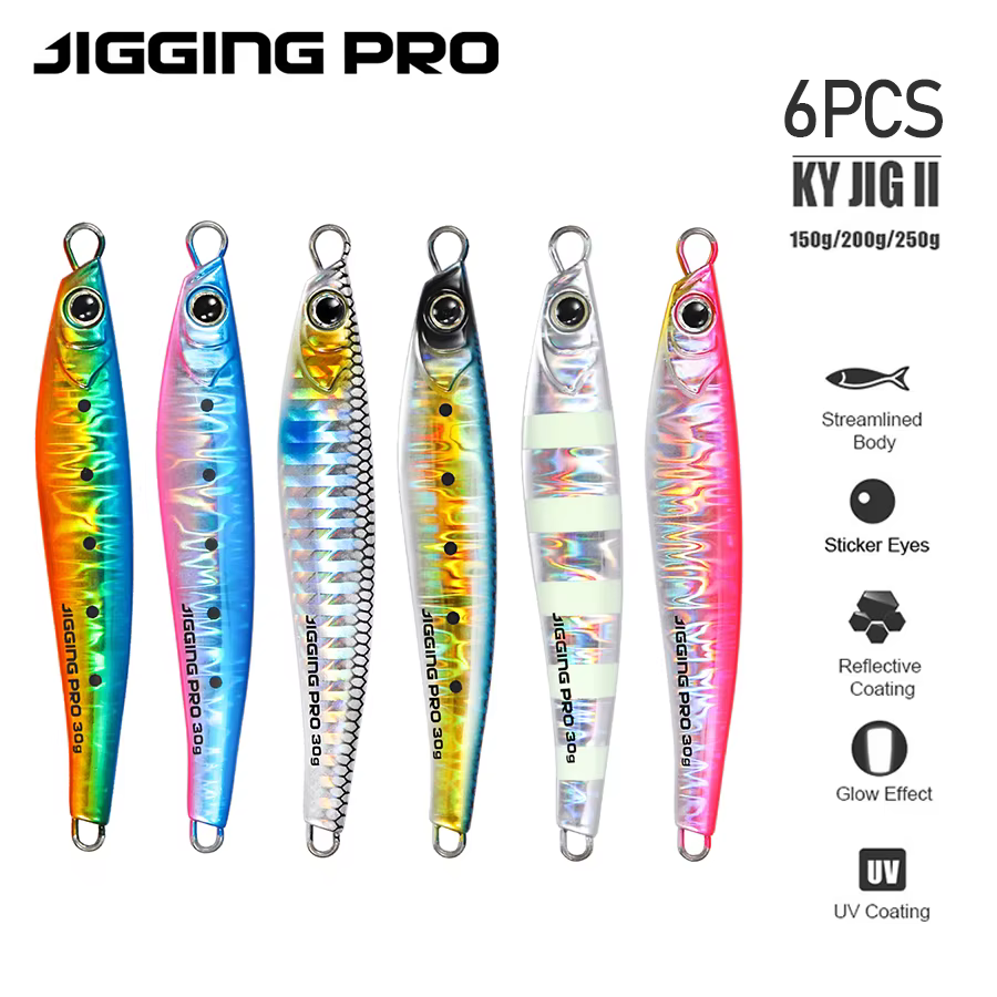 JIGGING PRO – Señuelo metálico UV luminoso para pesca vertical