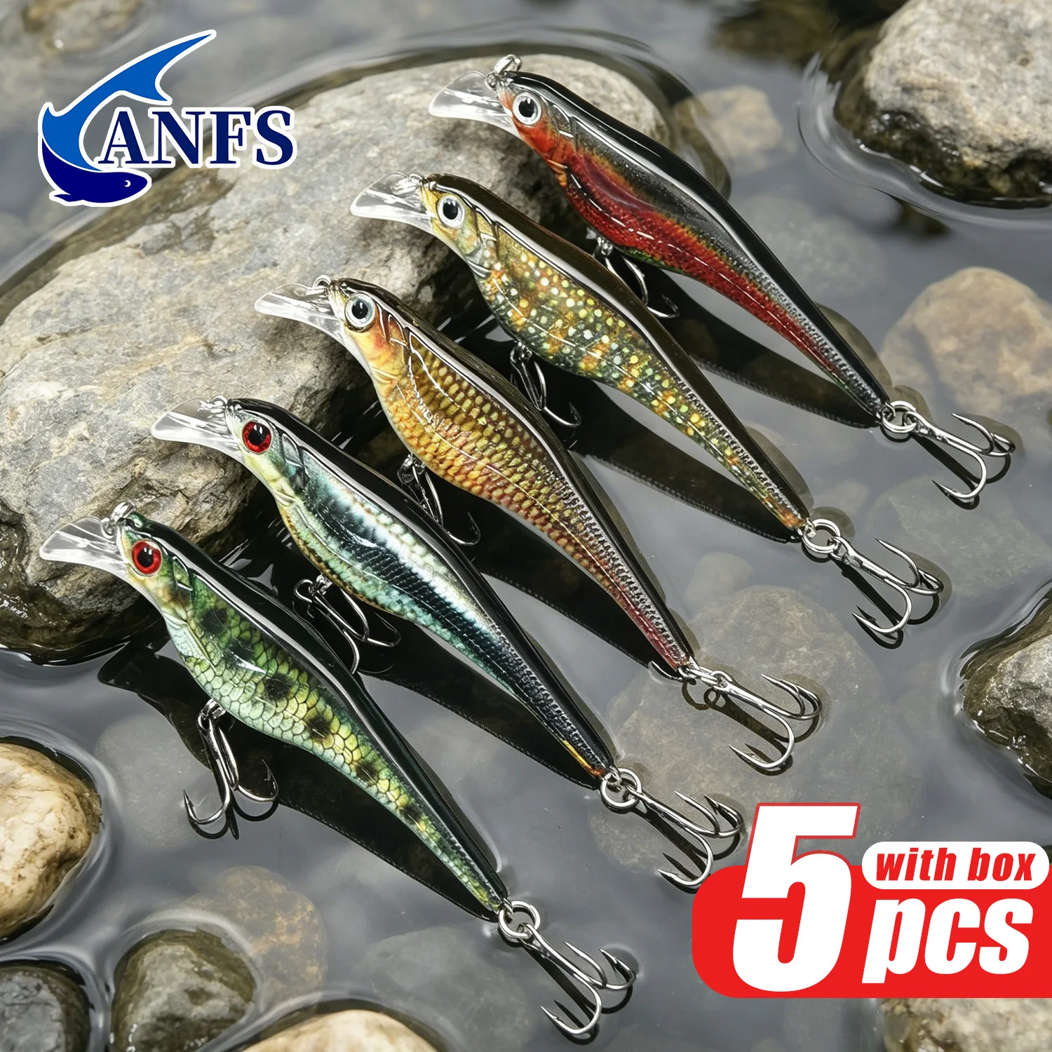 ANFS señuelos de pesca realistas para agua dulce y salada - imagen 3