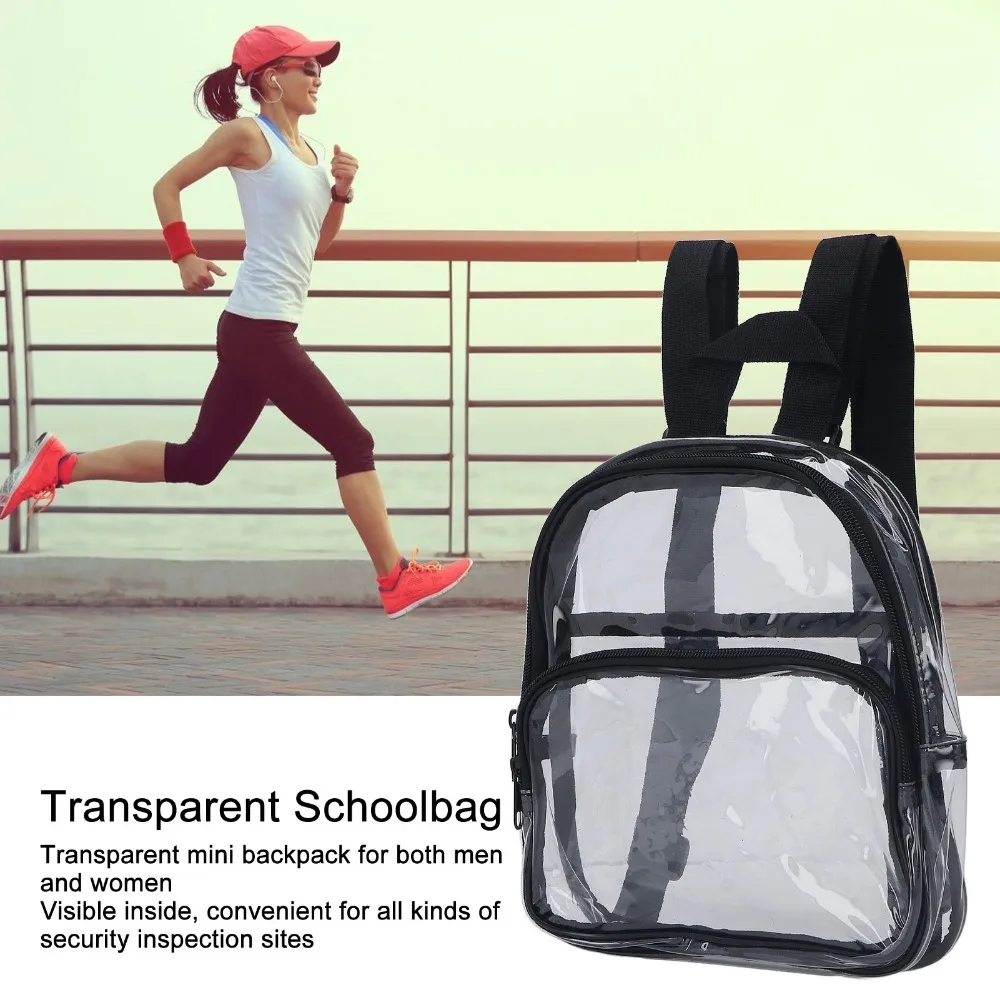 Mochila transparente ajustable PVC resistente para trabajo y estudios - imagen 4