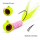 PROBEROS Jig Head con pluma y ojo 3D para lubina en agua salada