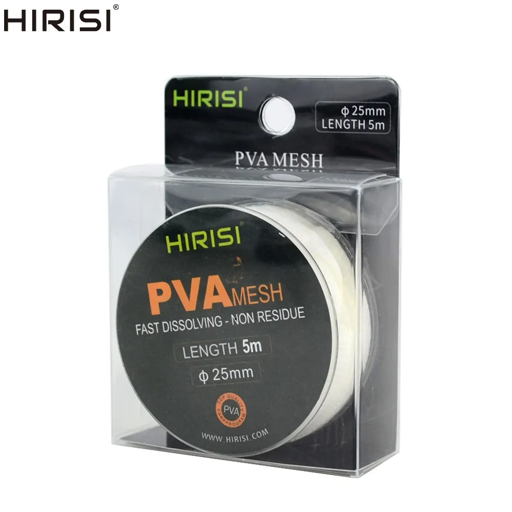 Rollo de malla PVA Hirisi de 25 mm para pesca de carpa