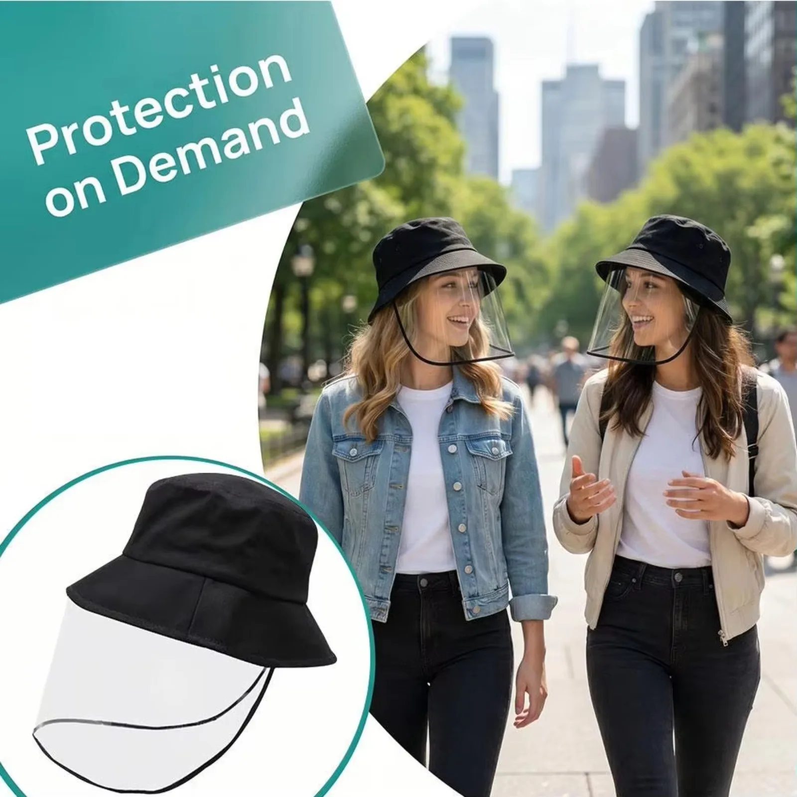 Uso con visera para proteger de salpicaduras