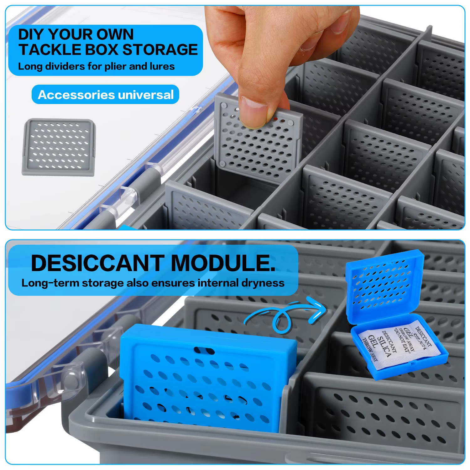 Caja de Pesca Sougayilang Impermeable – Divisores 360° y Módulo Desecante - imagen 3