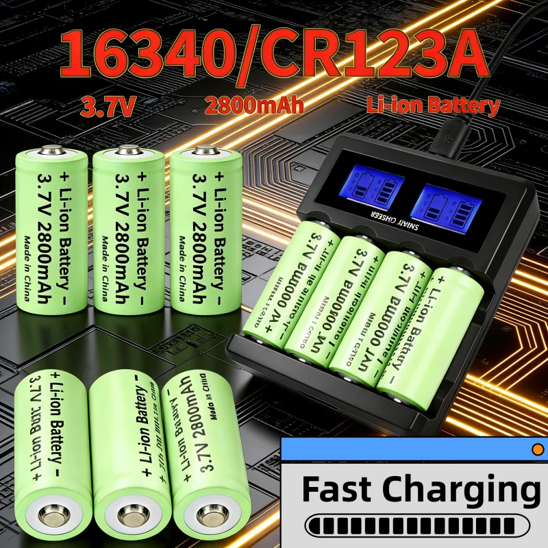 Batería recargable 16340 CR123A 3,7V para linterna y láser - imagen 2