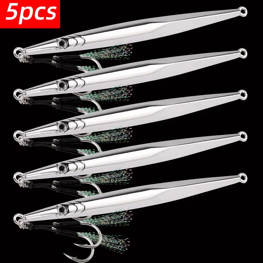 Cuchara galvanizada larga para pesca agua salada jigging lubina