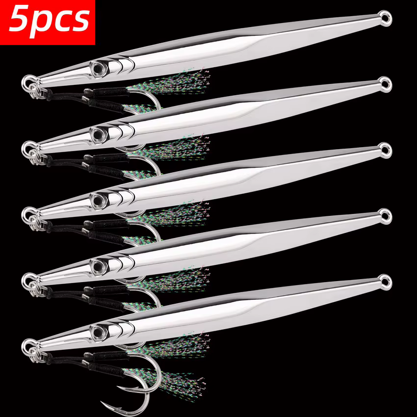 Cuchara galvanizada larga para pesca agua salada jigging lubina