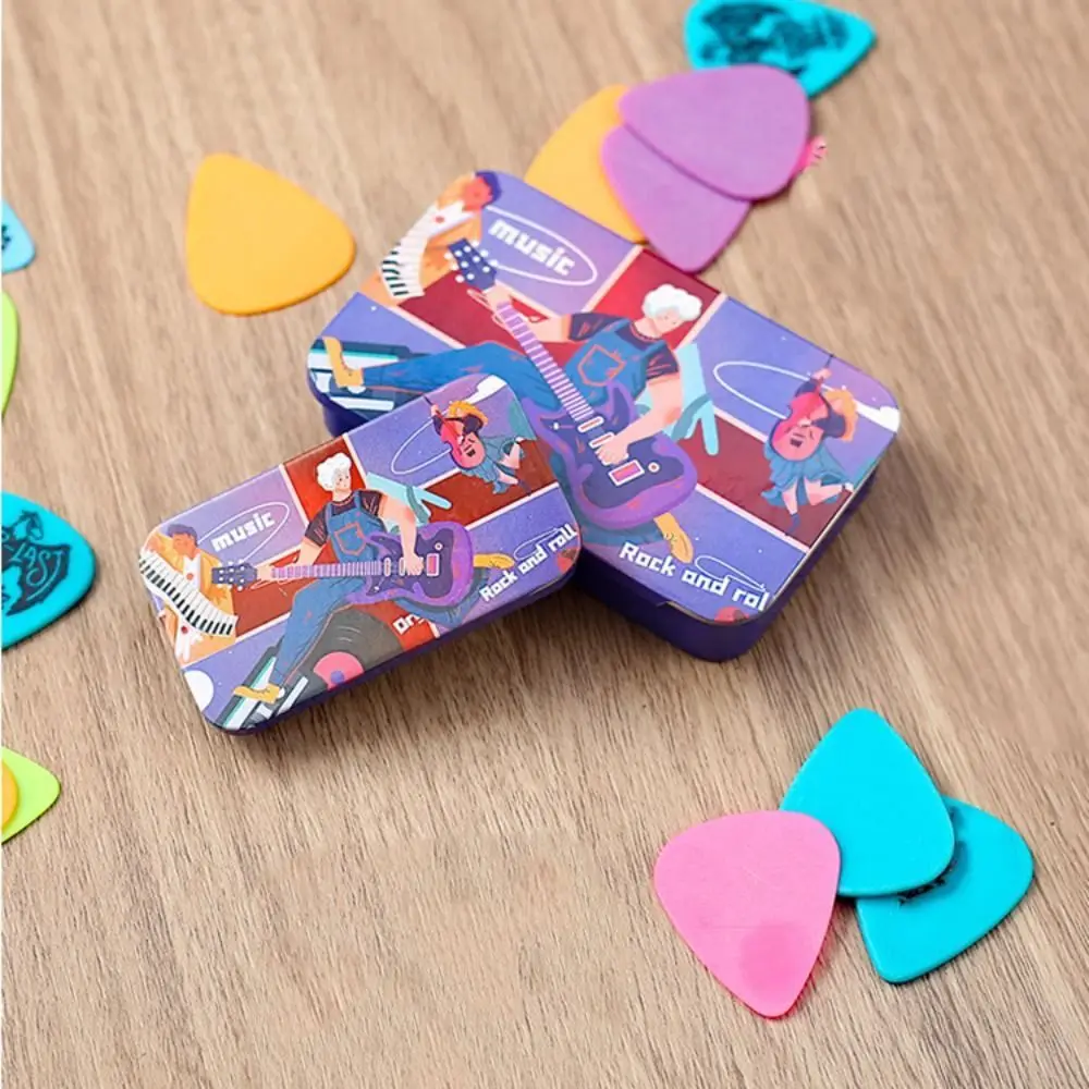 Estuche púas guitarra dibujos animados caja metálica portátil - imagen 3