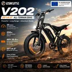 Bicicleta eléctrica todoterreno con neumáticos anchos ciudad-montaña