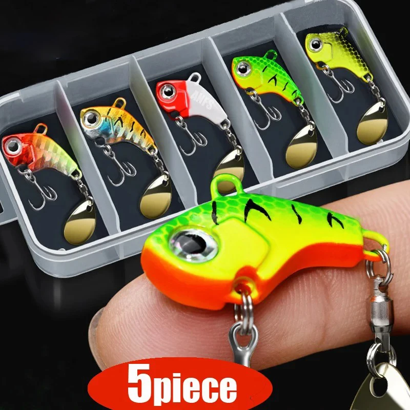 Kit de 5 señuelos metálicos VIB para pesca