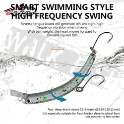 WALK FISH Minnow de hundimiento crankbait con anzuelo afilado