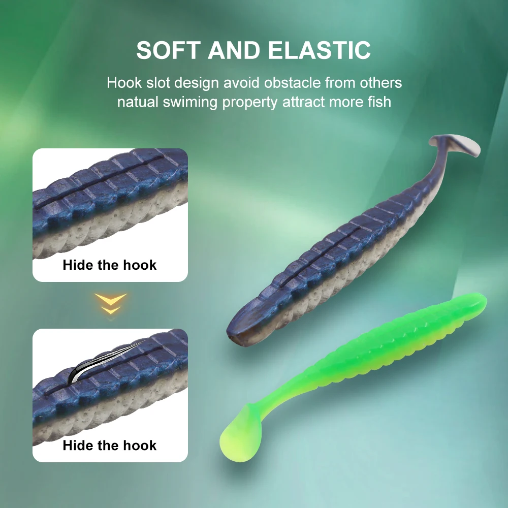 ESFISHING Wobble Shad – Vinilo cola en T para lubina - imagen 5