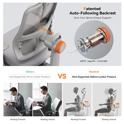 Silla ergonómica de oficina con soporte lumbar adaptativo