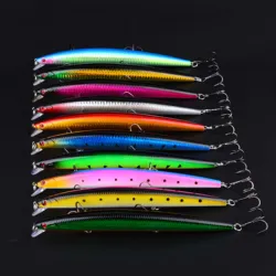 Crankbait minnow duro con ojos 3D y láser, para pesca marina