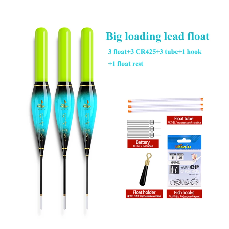 Set de flotadores luminosos nano para pesca de agua dulce