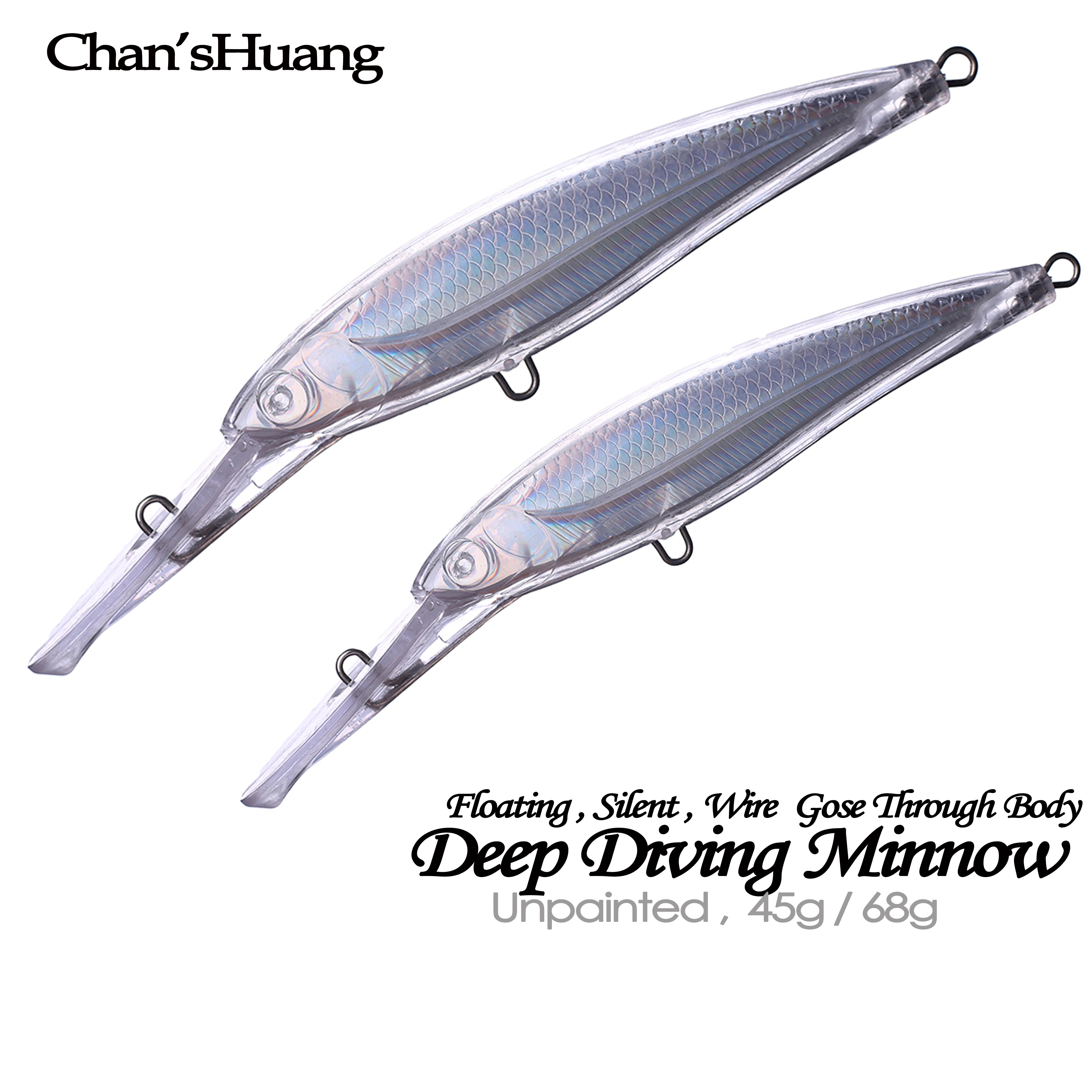 Chan’sHuang Señuelo Minnow silencioso hecho a mano, sin pintura - imagen 5