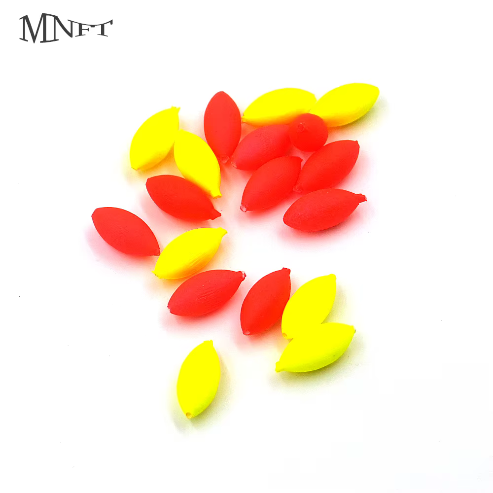 Flotador Bobber MNFT – Ovalado rojo/amarillo para pesca - imagen 2