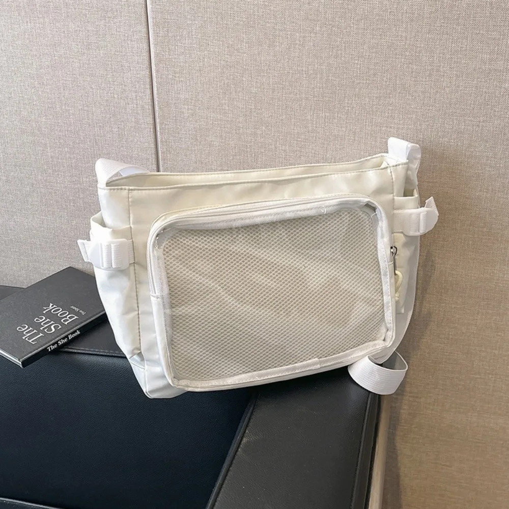 Bolso de hombro transparente gran capacidad lona estilo universitario - imagen 2