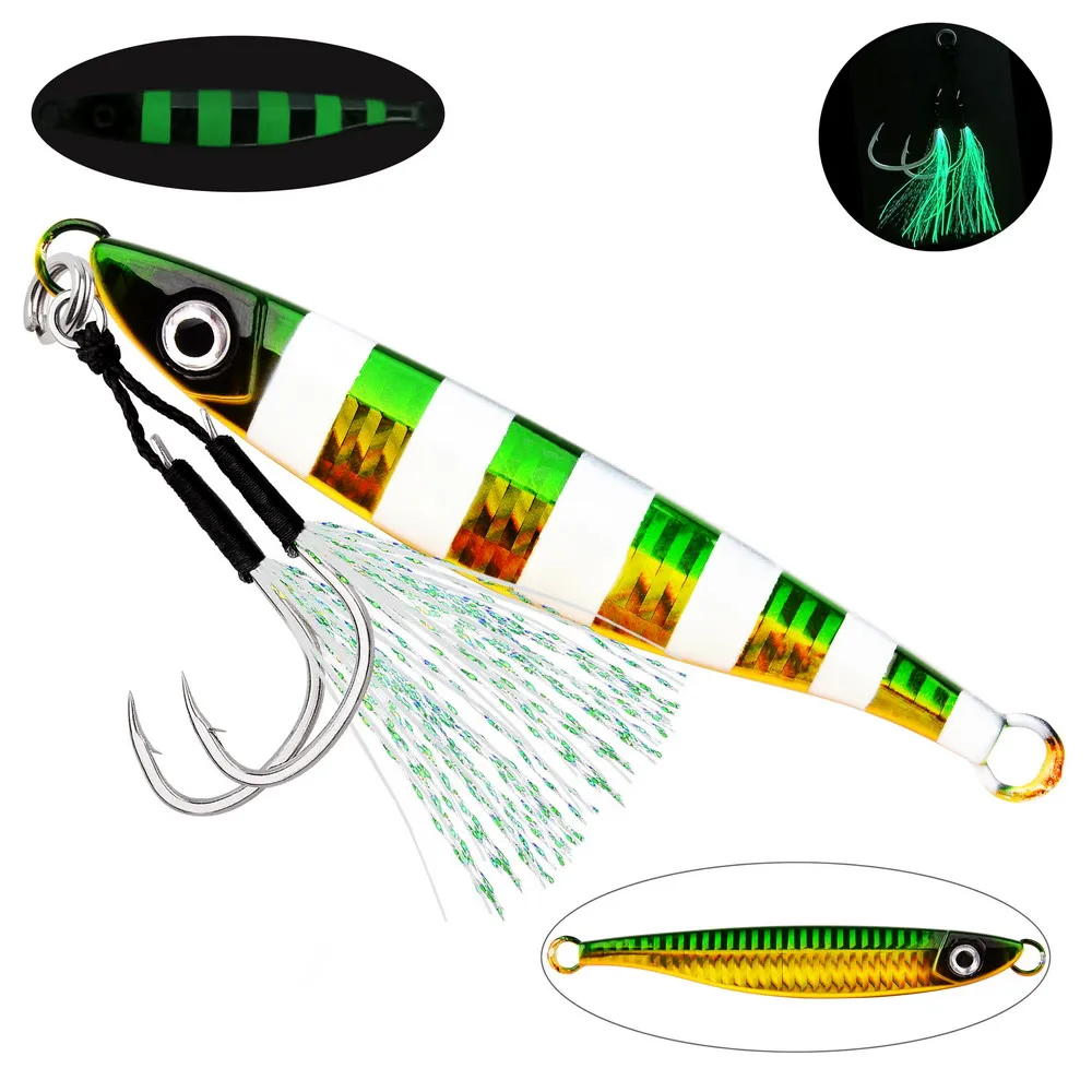 Juego de 5 señuelos metálicos para pesca en agua salada
