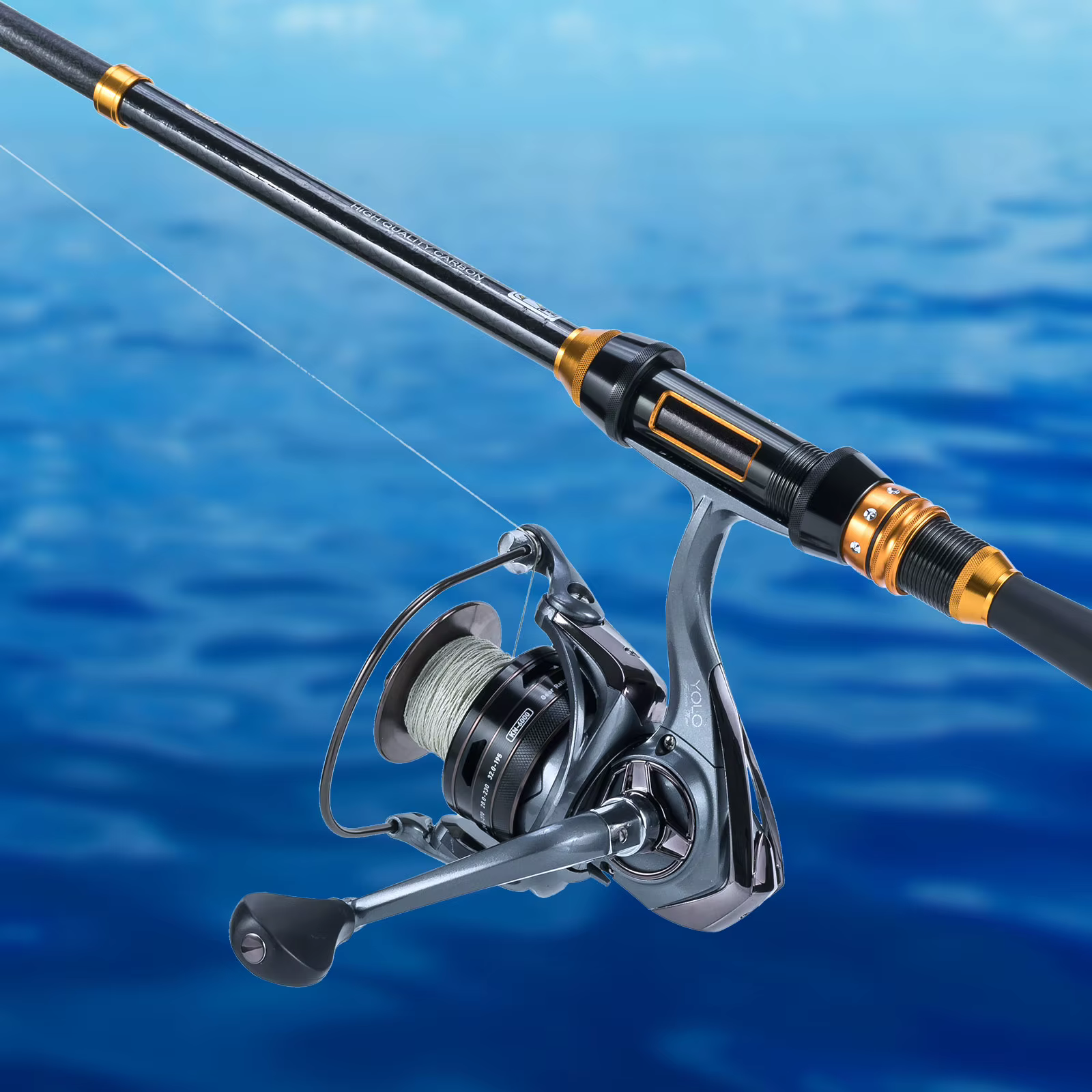 Carrete pesca agua salada Surfcasting – Bobina metal y mango aluminio - imagen 2