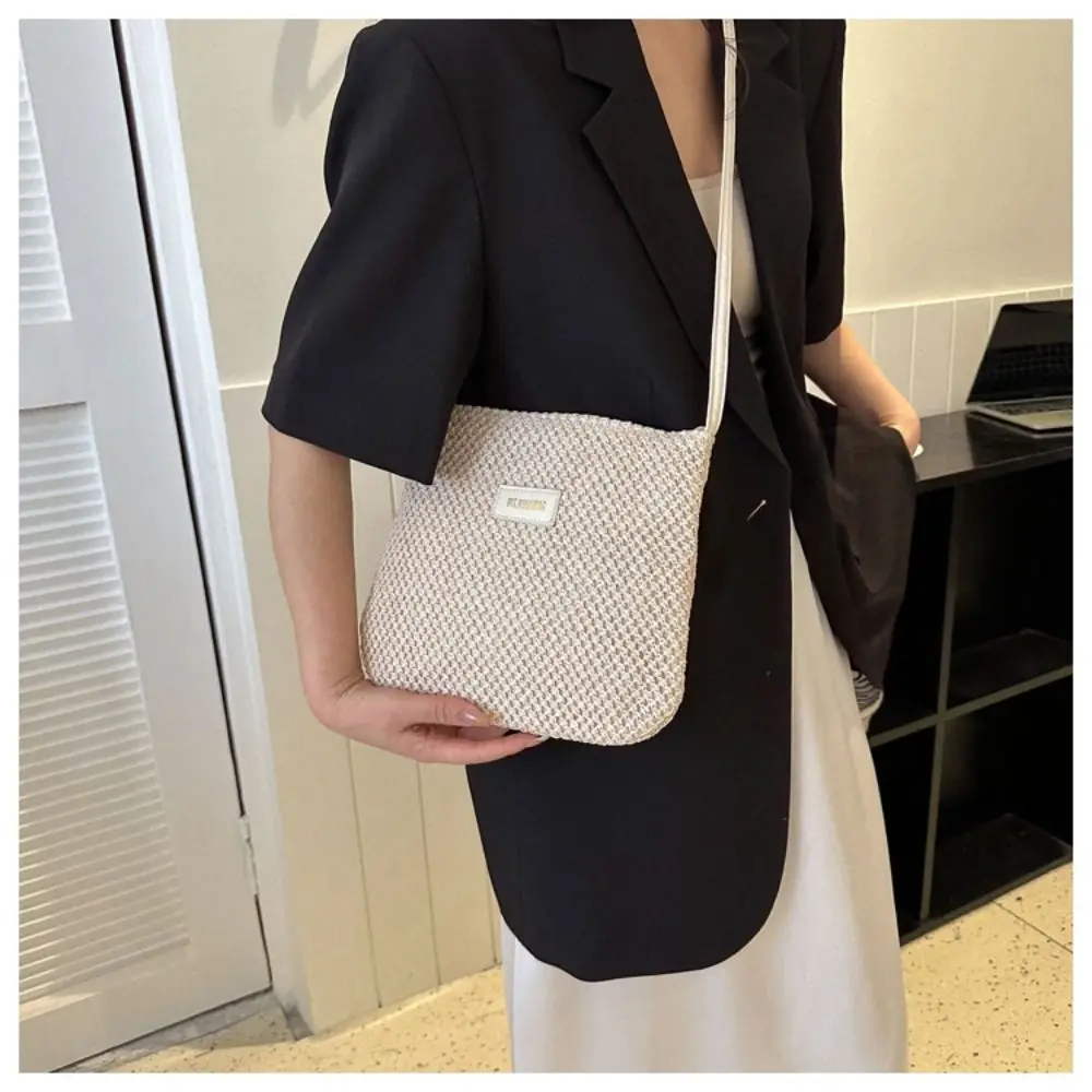 Bolso bandolera de paja retro de verano para mujer – playa