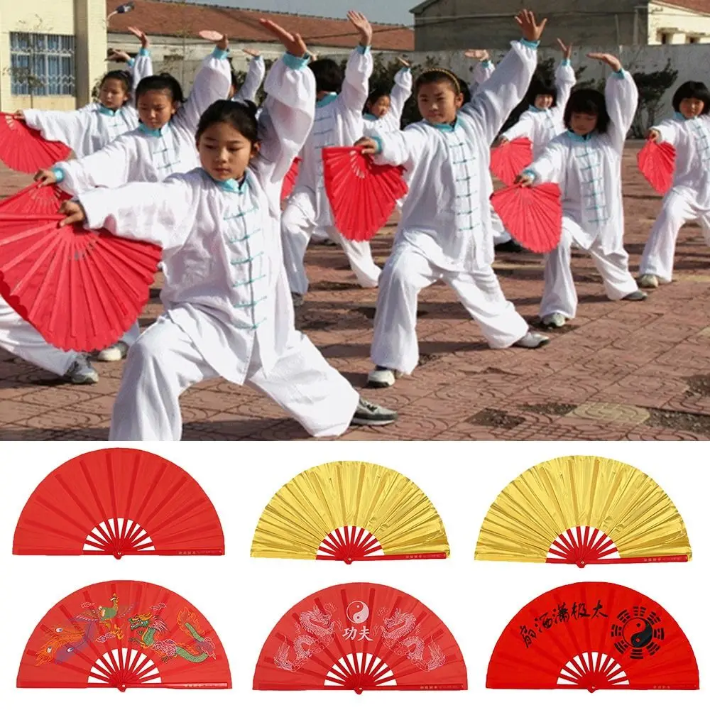 Abanico plegable de danza estilo Tai Chi Kung Fu, plástico - imagen 4