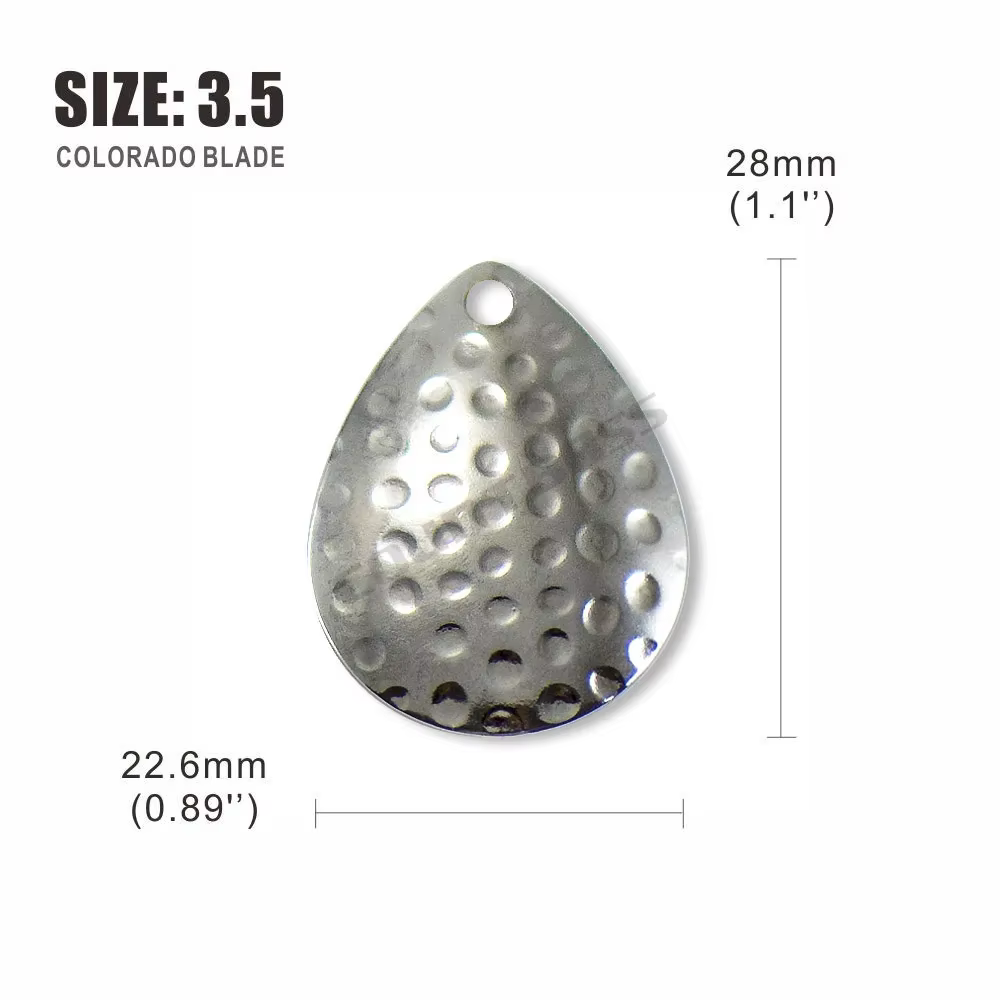 Countbass Cuchillas Spinner Colorado níquel latón martillado - imagen 4