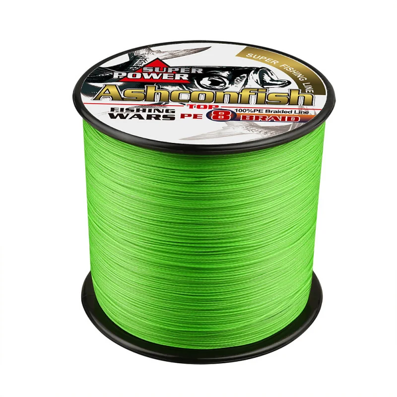 Línea trenzada PE verde esmeralda de largo alcance, antimordeduras - imagen 2