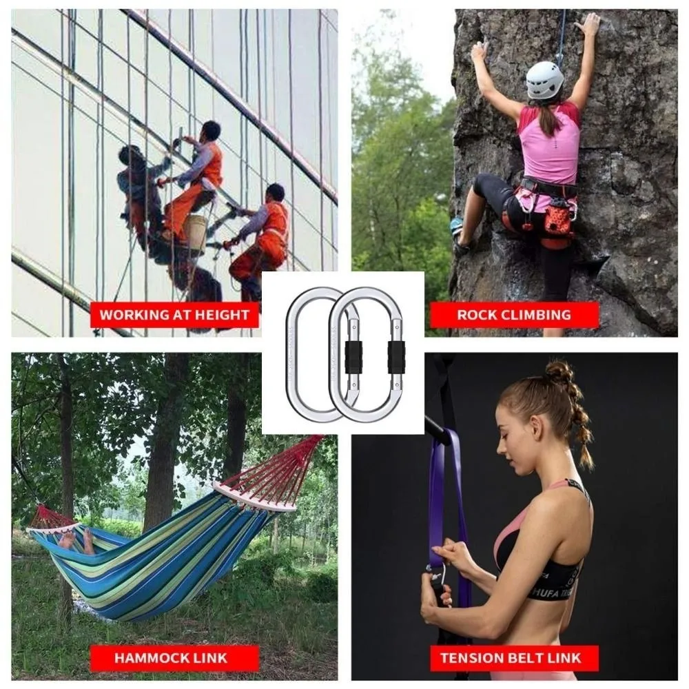 Mosquetón de seguridad profesional forma D con bloqueo de escalada - imagen 4