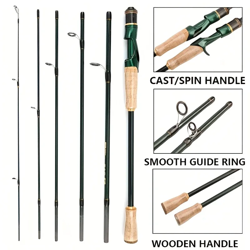 Caña Baitcasting Carbono Ultraligera – ML Acción Rápida para Viaje - imagen 5