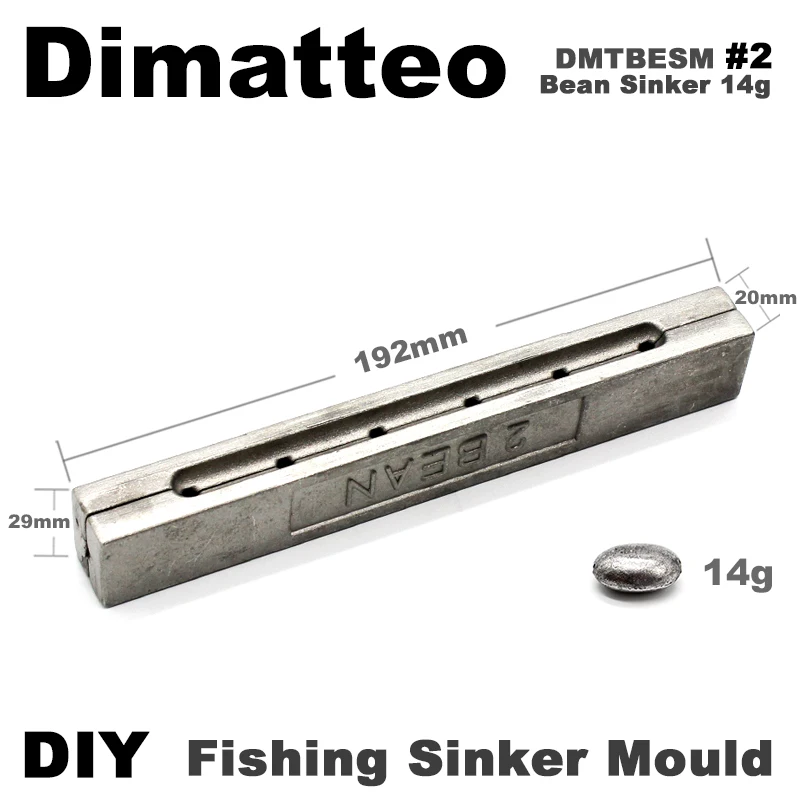 Molde de plomos tipo frijol Dimatteo DIY para pesca - imagen 3