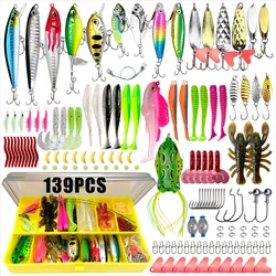 Kit de señuelos para pesca con vinilos y duros en caja