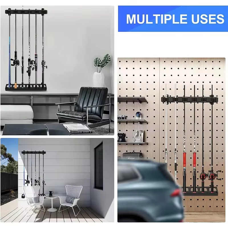 Soporte mural para cañas de pescar, modular para garaje y hogar - imagen 5