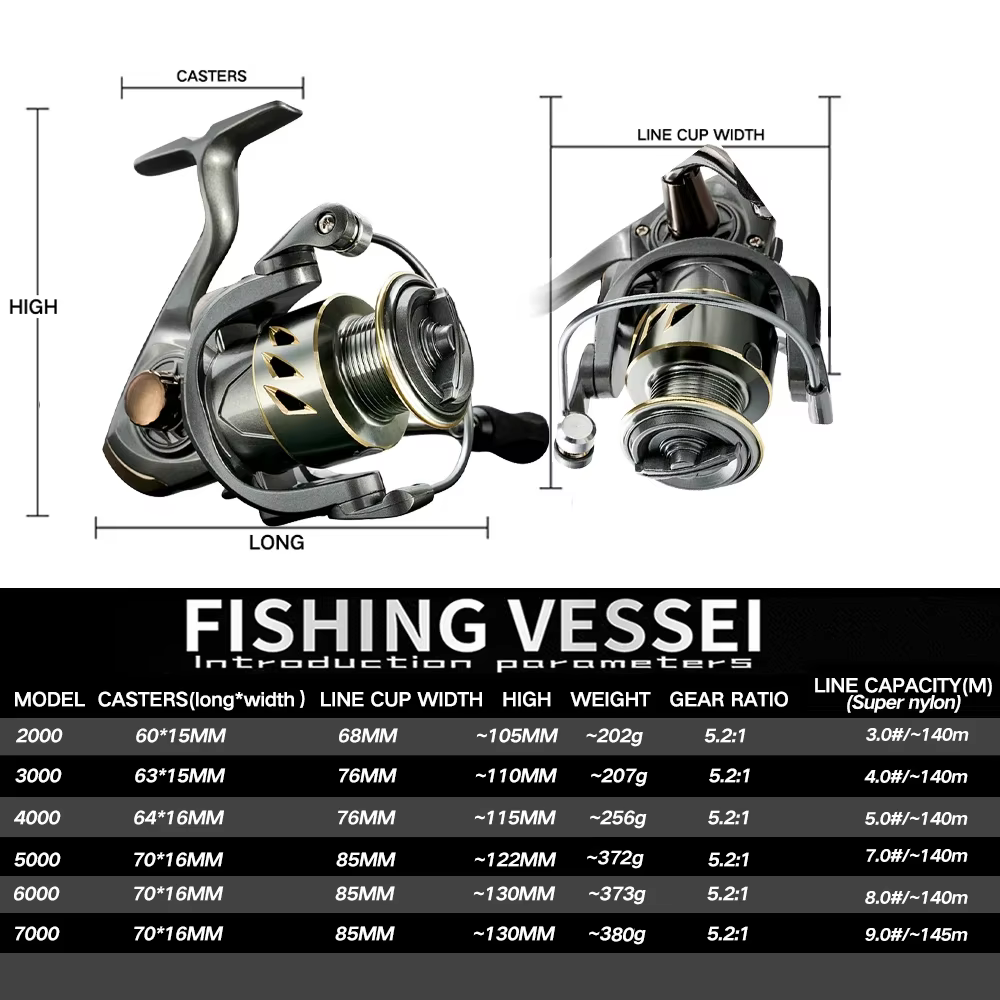 Carrete Longlin 2000-7000 spinning – Ligero para trucha 5,2:1 - imagen 4