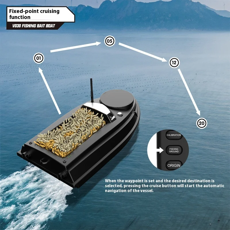 Barco con cebo GPS de corrección automática de ruta y crucero