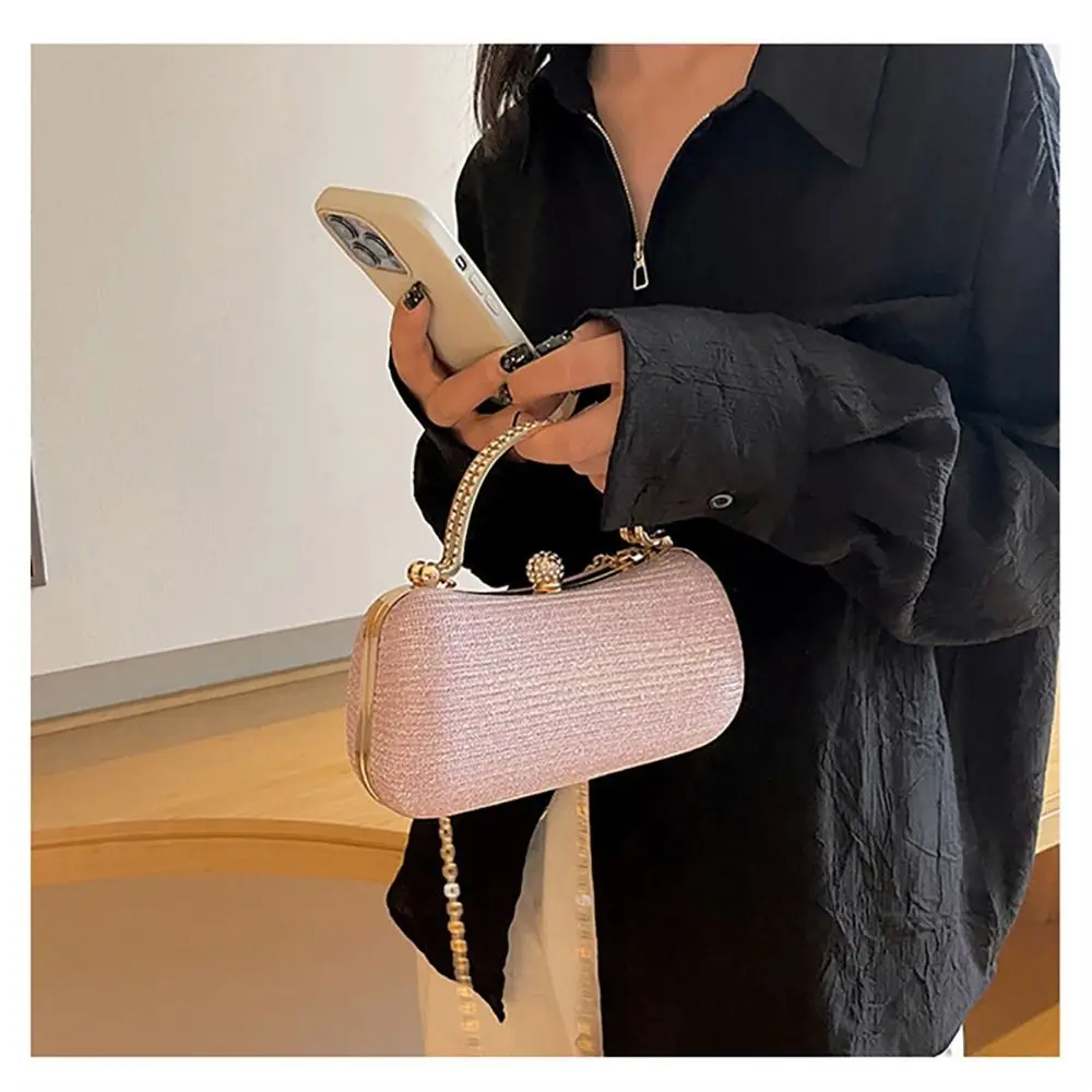 Bolso de cadena con cuentas forma de huevo para fiesta