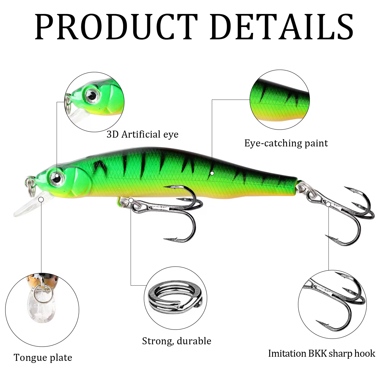 Señuelo Minnow de Hundimiento Lento para Trucha, Perca y Lubina - imagen 2