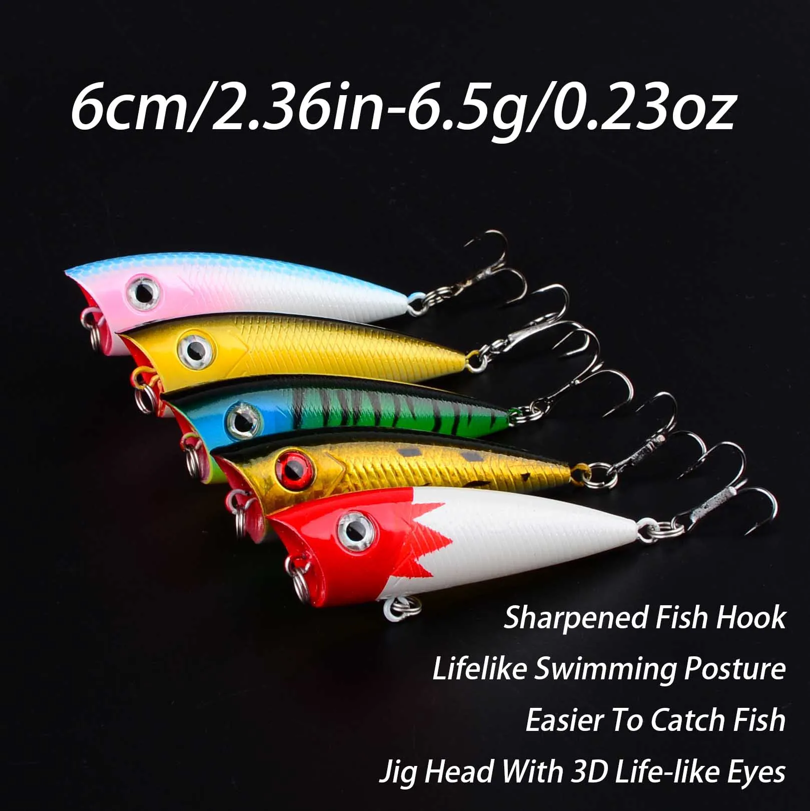 Cebo Luya de 5 colores para pesca en superficie