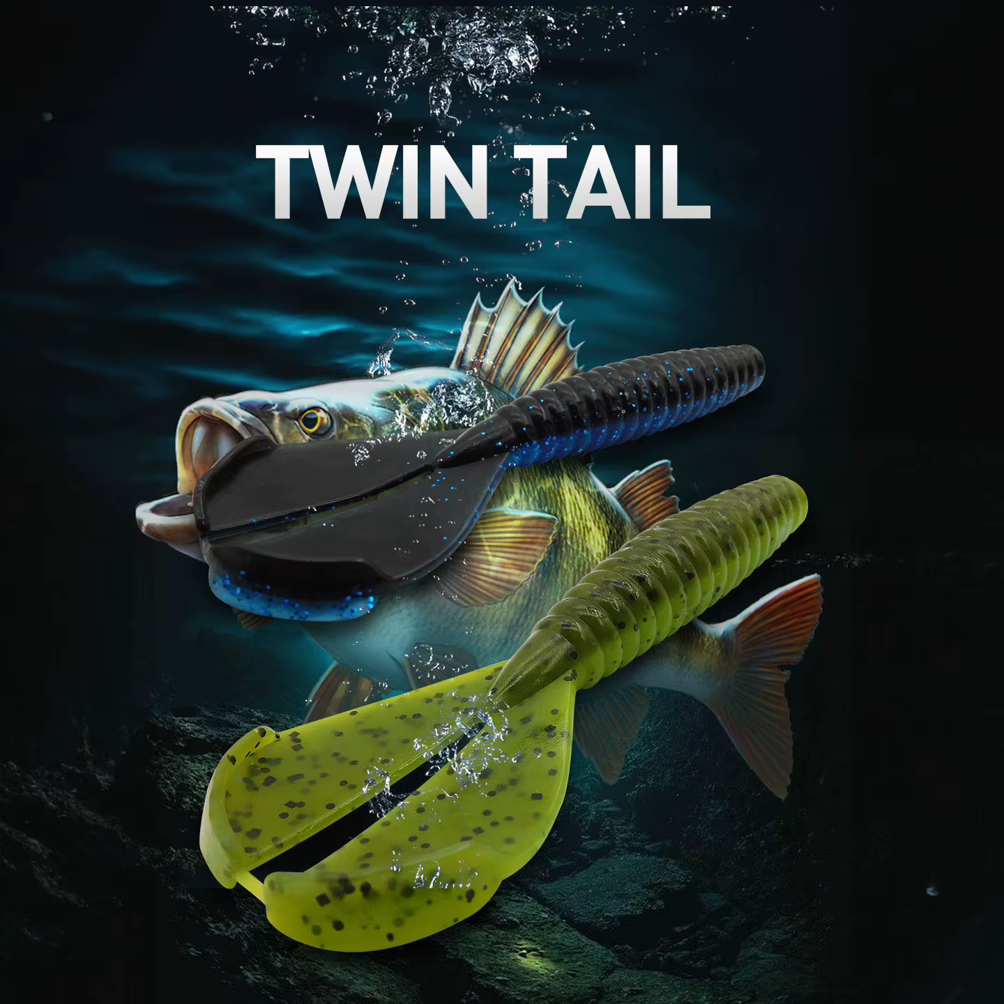 KESFISHING Doble cola para lubina – Cebo vinilo blando 90mm - imagen 4