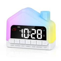 Reloj despertador RGB USB-C con alarma dual y bloqueo infantil